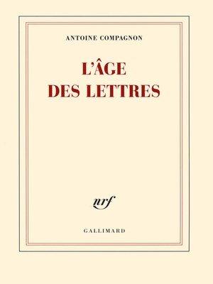 cover image of L'âge des lettres